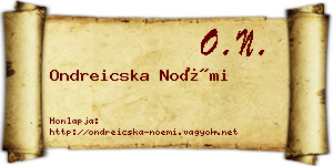 Ondreicska Noémi névjegykártya